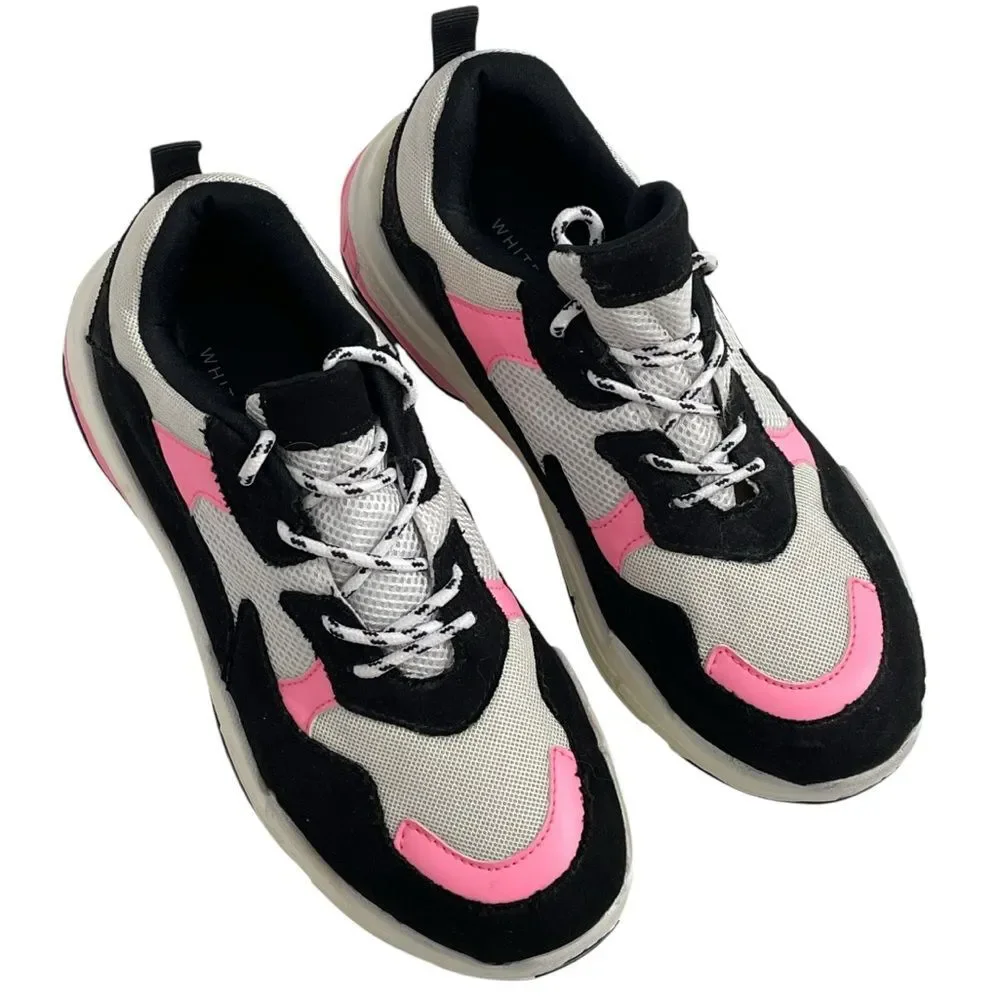 White Fox Boutique Sneakers System Shock Pink Black Size 8 Women’s Shoes‎